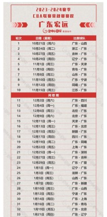 新赛季cba开赛时间，新赛季cba赛程安排