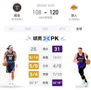 湖人对掘金赛程，湖人对掘金队比赛g1回放？
