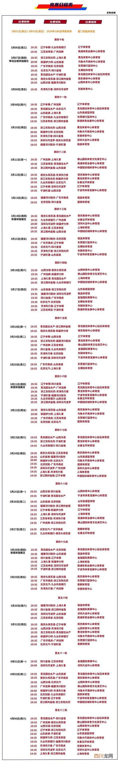CBA宁波主场对阵表，宁波篮球cba？  第1张